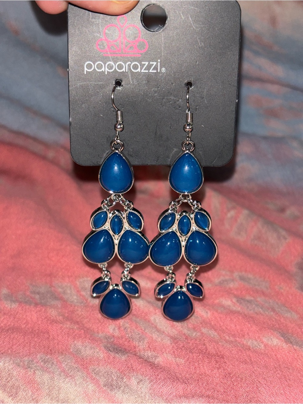 paparazzi Royal Blue Teardrop Chandelier Earrings